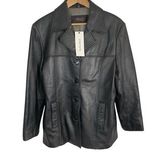 Authentic Reilly Olmes R & O  Black Leather Ladies Jacket Size XL vintage y2k